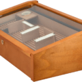 Adorini Vega Deluxe Glass Top Display Humidor | Mahogny